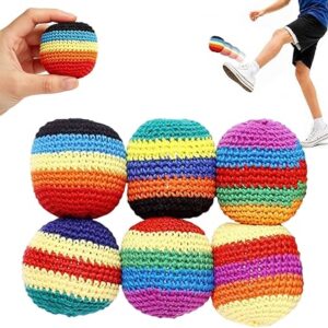 FUFRE Hacky Sack Footbag, 6er Set 2026 Neue Mini Fussball Handgenäht, Jonglierbälle Für Anfänger